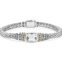 Outlet White Topaz Caviar Bracelet | 6Mm Gemstones