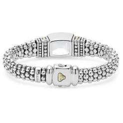 Clearance White Topaz Caviar Bracelet | 9Mm Two-Tone