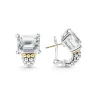 Clearance White Topaz Huggie Earring Two-Tone