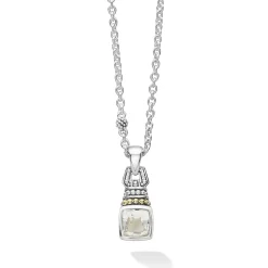 Flash Sale White Topaz Pendant Necklace Two-Tone