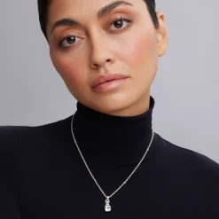 Flash Sale White Topaz Pendant Necklace Two-Tone