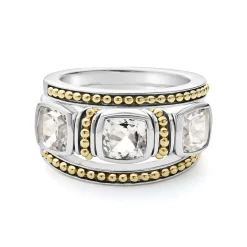 Shop White Topaz Stacking Rings Two-Tone