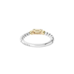 Hot White Topaz Stacking Ring With Diamonds Two-Tone