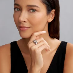 Discount White Topaz Stacking Rings Caviar Rings