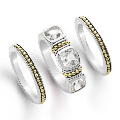 Discount White Topaz Stacking Rings Caviar Rings