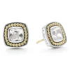 Best White Topaz Stud Earrings Two-Tone