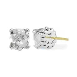 New White Topaz Stud Earrings Gemstones
