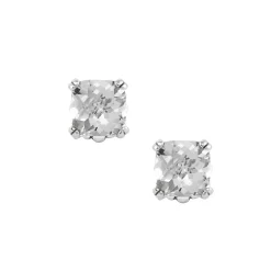 Flash Sale White Topaz Stud Earrings Silver