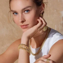 Clearance Wide Beaded 18K Gold Ring Gold