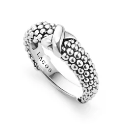 Outlet X Beaded Ring Silver