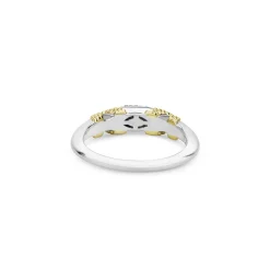 Clearance X Diamond Caviar Stacking Ring Two-Tone