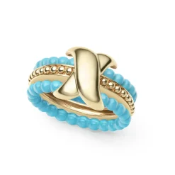 Cheap X Stacking Ring Set Caviar Rings