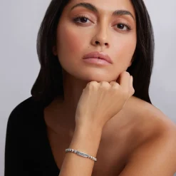 Online Xoxo Station Stretch Bead Bracelet Silver