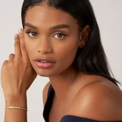 Fashion Yellow Sapphire Beaded Bracelet Silver