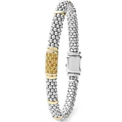 Hot Yellow Sapphire Caviar Bracelet | 6Mm Gemstones