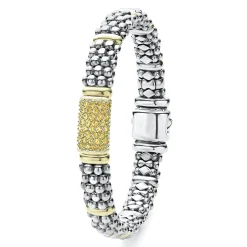 Cheap Yellow Sapphire Caviar Bracelet | 9Mm Two-Tone