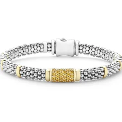 Outlet Yellow Sapphire Caviar Bracelet | 6Mm Two-Tone