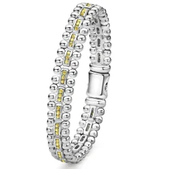 Fashion Yellow Sapphire Link Bracelet Silver