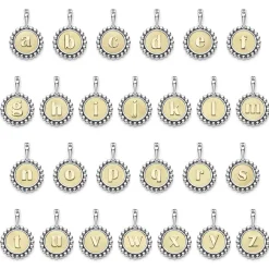 Fashion Z Initial Charm Two-Tone